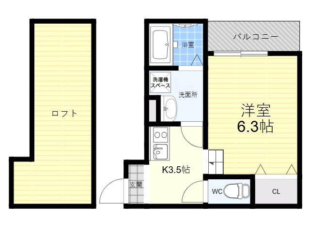 FSTYLE若江本町1号館(1K/2階)の間取り写真