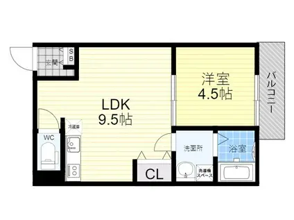 MARKVILLA水走(1LDK/2階)の間取り写真
