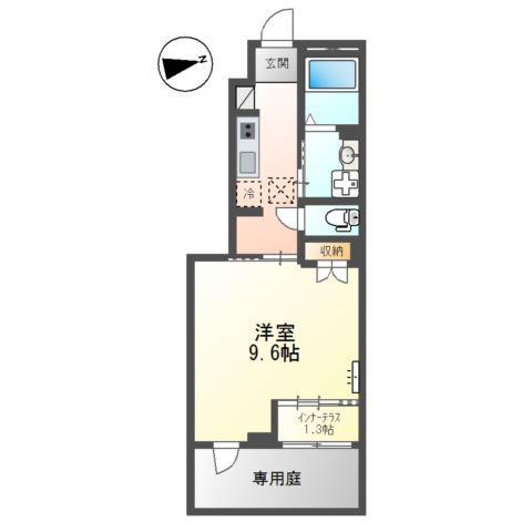 BーHEIM(1K/1階)の間取り写真
