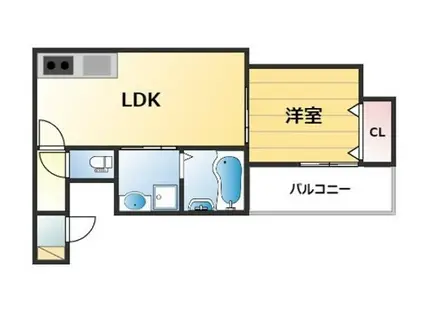 荒本フラワーレジデンス(1LDK/2階)の間取り写真
