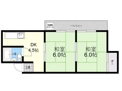 サンエイビル(2DK/3階)の間取り写真