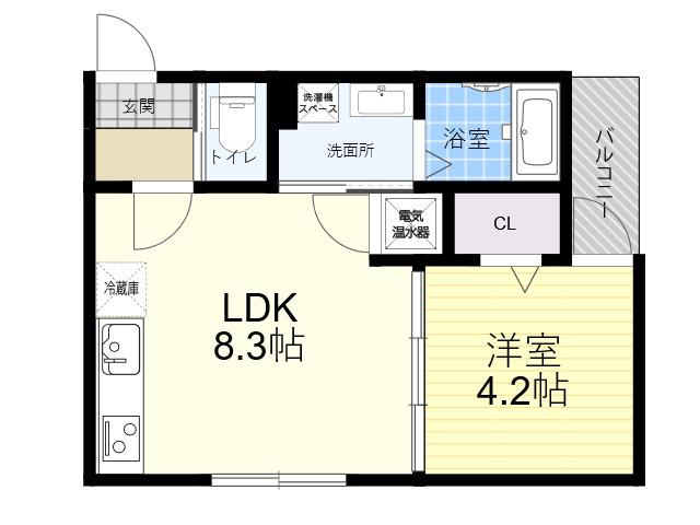 LUNARIA(1LDK/3階)の間取り写真