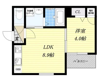F ASECIA EPIC(1LDK/3階)の間取り写真