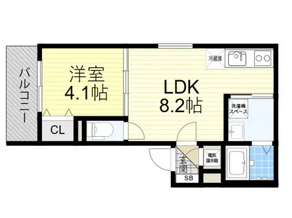 F ASECIA EPIC(1LDK/3階)の間取り写真