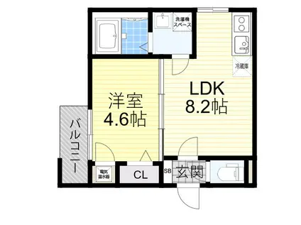 メゾン・プラスワン(1LDK/3階)の間取り写真
