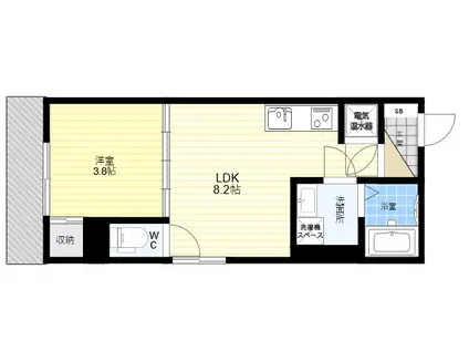 AS ADAS(1LDK/3階)の間取り写真