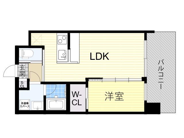 プレジオ荒本新町(1LDK/11階)の間取り写真