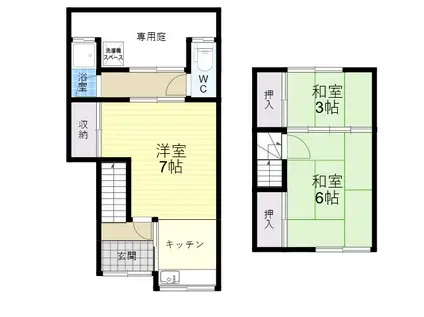 上六万寺町テラス(3K)の間取り写真