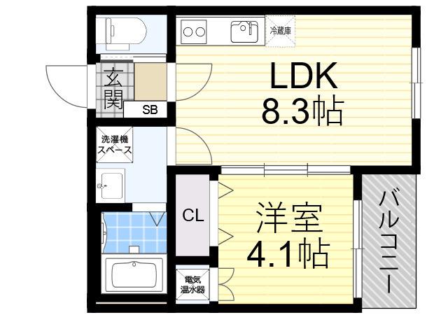 カーサ・プラスワン(1LDK/3階)の間取り写真