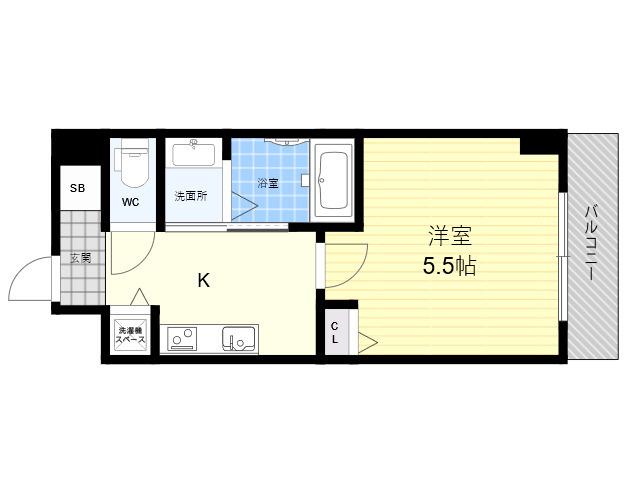 BRILLANTE東花園(1K/8階)の間取り写真