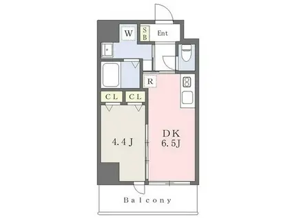 BRILLANTE東花園(1DK/7階)の間取り写真