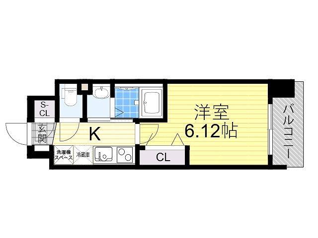 LUXE布施北3(1K/10階)の間取り写真