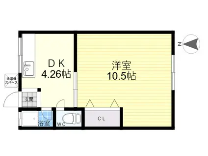 出口ハイツ(1DK/1階)の間取り写真