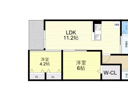 ベネフィス東石切公園(1SLDK/2階)の間取り写真