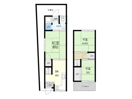 下六万寺町3丁目テラス(3DK)の間取り写真