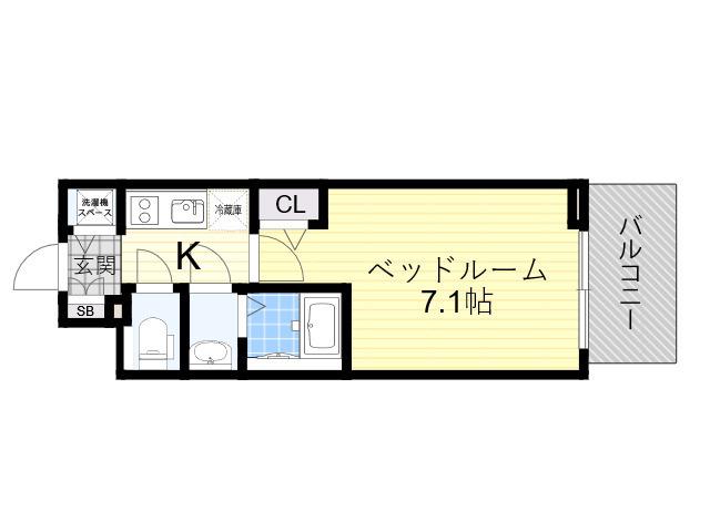 CION OSAKA イースト GATE(1K/13階)の間取り写真