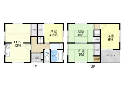 大阪市営中央線 高井田駅(ＪＲ) 徒歩11分 2階建 築47年(4LDK)の間取り写真