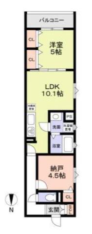 フォレストクリエオーレ枚岡壱番館(1SLDK/2階)の間取り写真