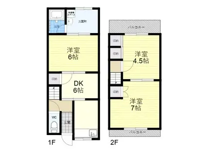 下六万寺町3丁目テラス(3DK)の間取り写真