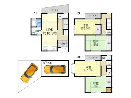東豊浦町テラス(4LDK)の間取り写真