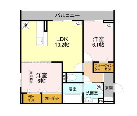 エクシード2(2LDK/2階)の間取り写真