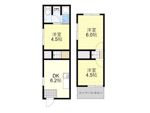布市町1丁目テラス(3DK)の間取り写真