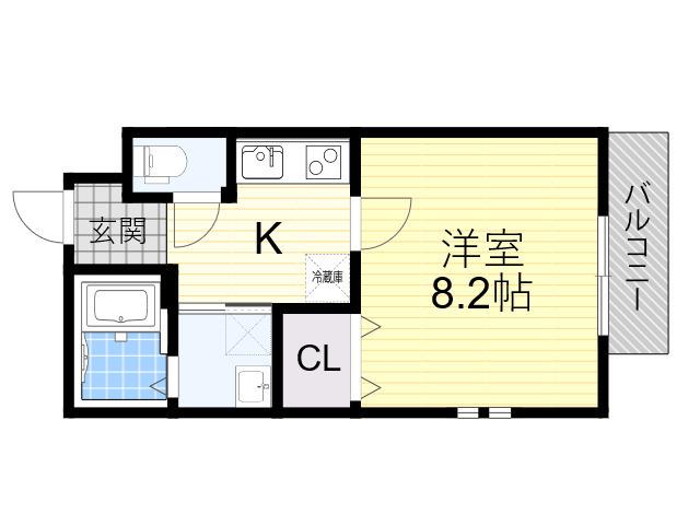 フジパレス吉田サウス(1K/1階)の間取り写真