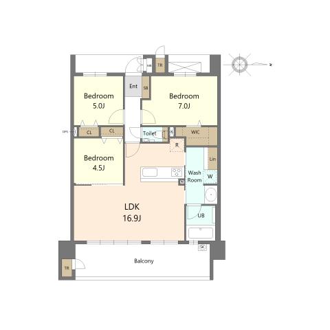S-RESIDENCE愛宕サウス(3LDK/8階)の間取り写真