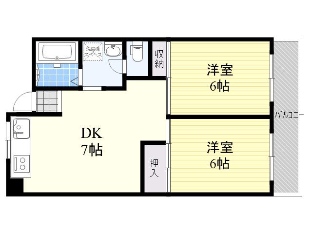シティコープ新大宮(2DK/1階)の間取り写真