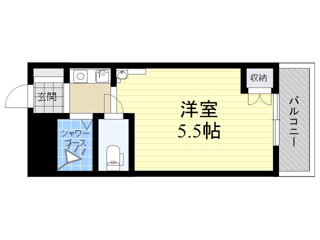シティパレス21西大寺P-1(ワンルーム/3階)の間取り写真