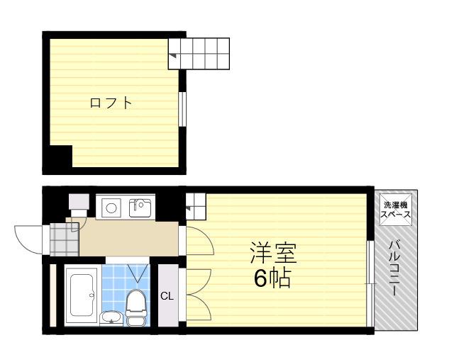シティパレス富雄元町P2(1K/2階)の間取り写真