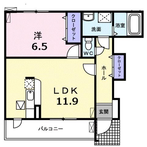 アライブS&N(1LDK/1階)の間取り写真
