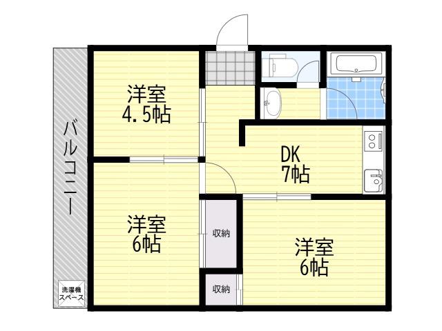 西田マンション(3DK/2階)の間取り写真