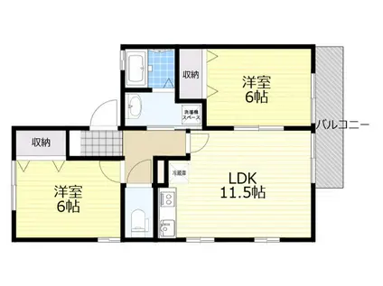 ウィルモア東宝(2LDK/2階)の間取り写真