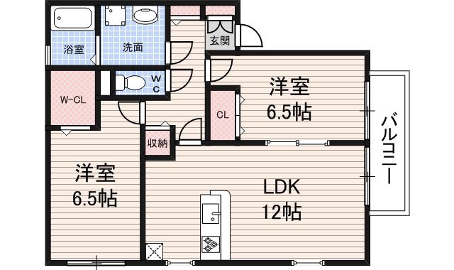ガーデンパークC(2LDK/2階)の間取り写真