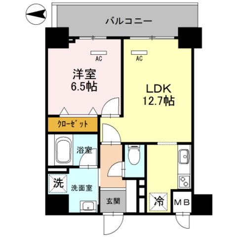 幸COURT NARASANJO(1LDK/4階)の間取り写真