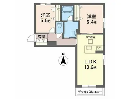 サクラ・メゾン西大寺(2LDK/1階)の間取り写真