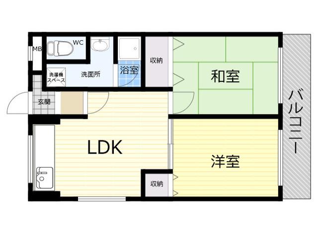 メゾンコンフォール(2LDK/2階)の間取り写真