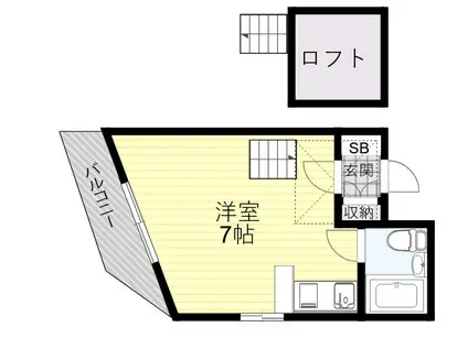 リバーヒル帝塚山(ワンルーム/3階)の間取り写真