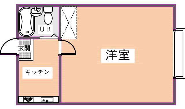 ハイタウンA棟(1K/3階)の間取り写真