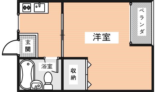 エムズ富雄(1K/2階)の間取り写真