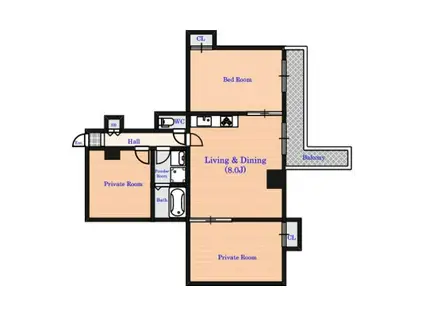 シャトレ1ST生駒(3LDK/3階)の間取り写真