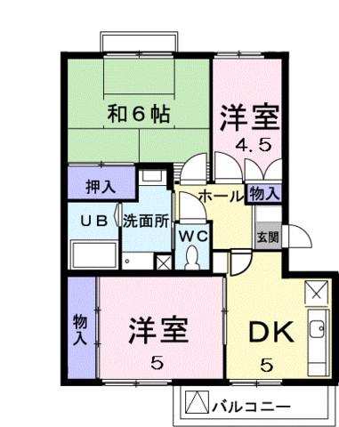 ハピネスA(3K/3階)の間取り写真