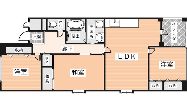 ライフコート萩の台(3LDK/3階)の間取り写真