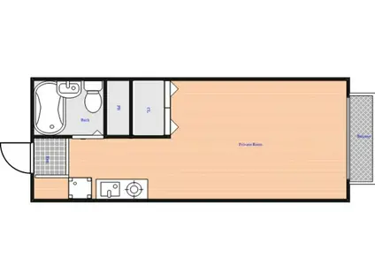 エステートピア矢尾(ワンルーム/1階)の間取り写真