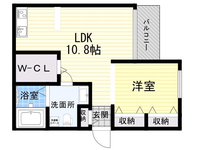 J.QUALIOR学園前(1LDK/1階)の間取り写真