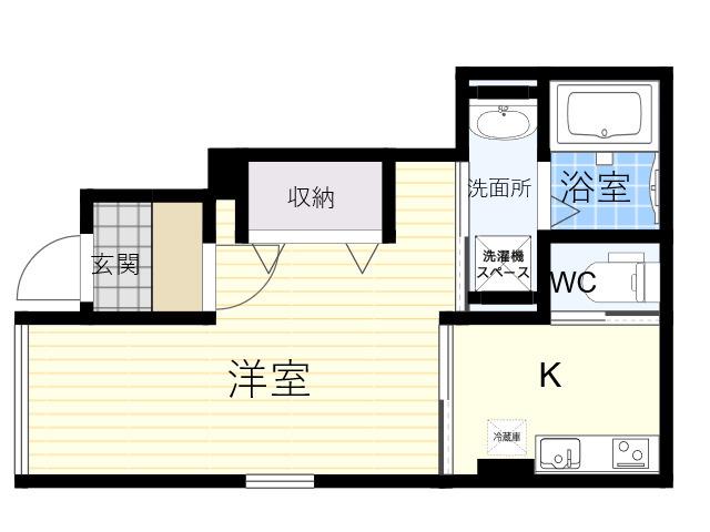 RUHE(1K/1階)の間取り写真
