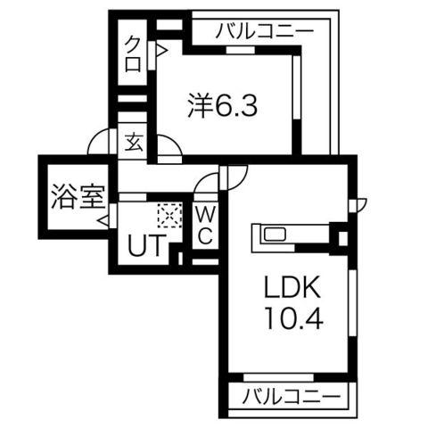 セジュール狛田(1LDK/1階)の間取り写真