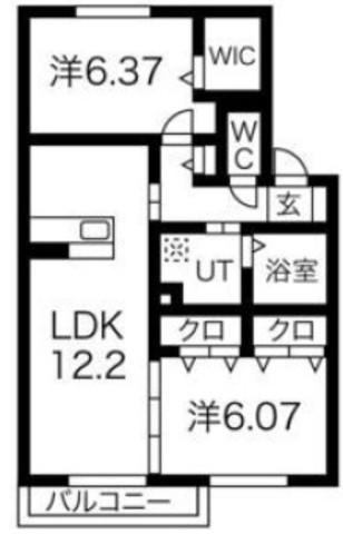 グリーンコートA(2LDK/1階)の間取り写真