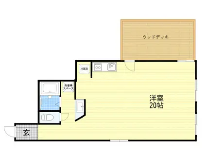 鳥見ウイングハウス(ワンルーム/1階)の間取り写真